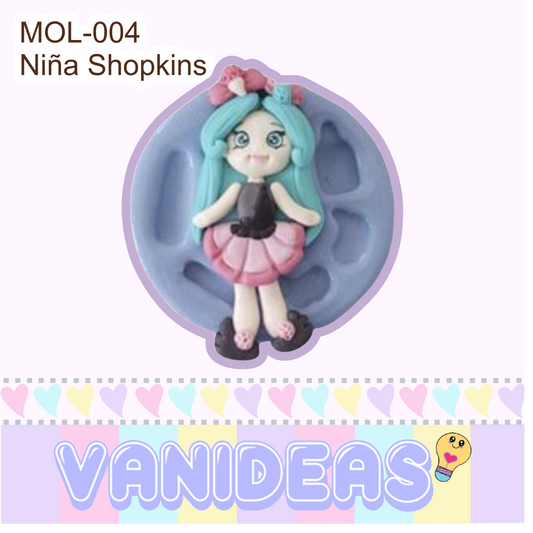 Molde 004 - Niña Shopkins