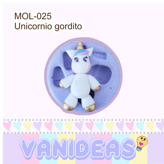 Molde 025 - Unicornio gordito