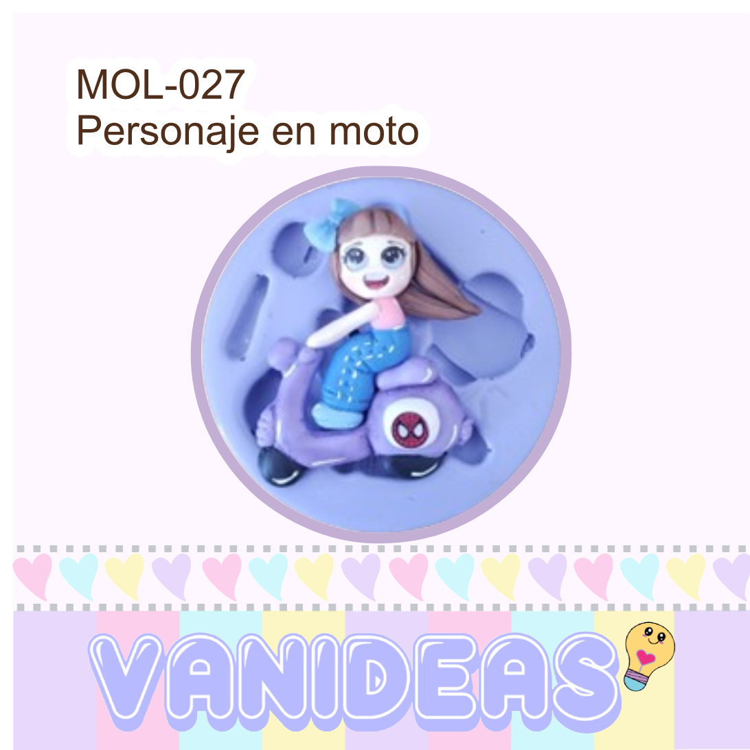 Molde 027 - Personaje en moto