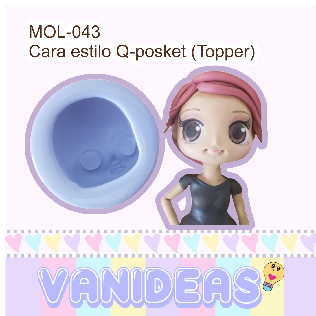 Molde 043 - Cara estilo Q-posket para Topper