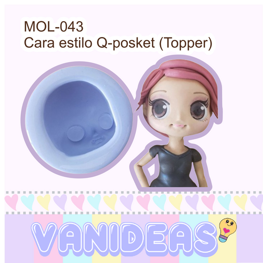 Molde 043 - Cara estilo Q-posket para Topper