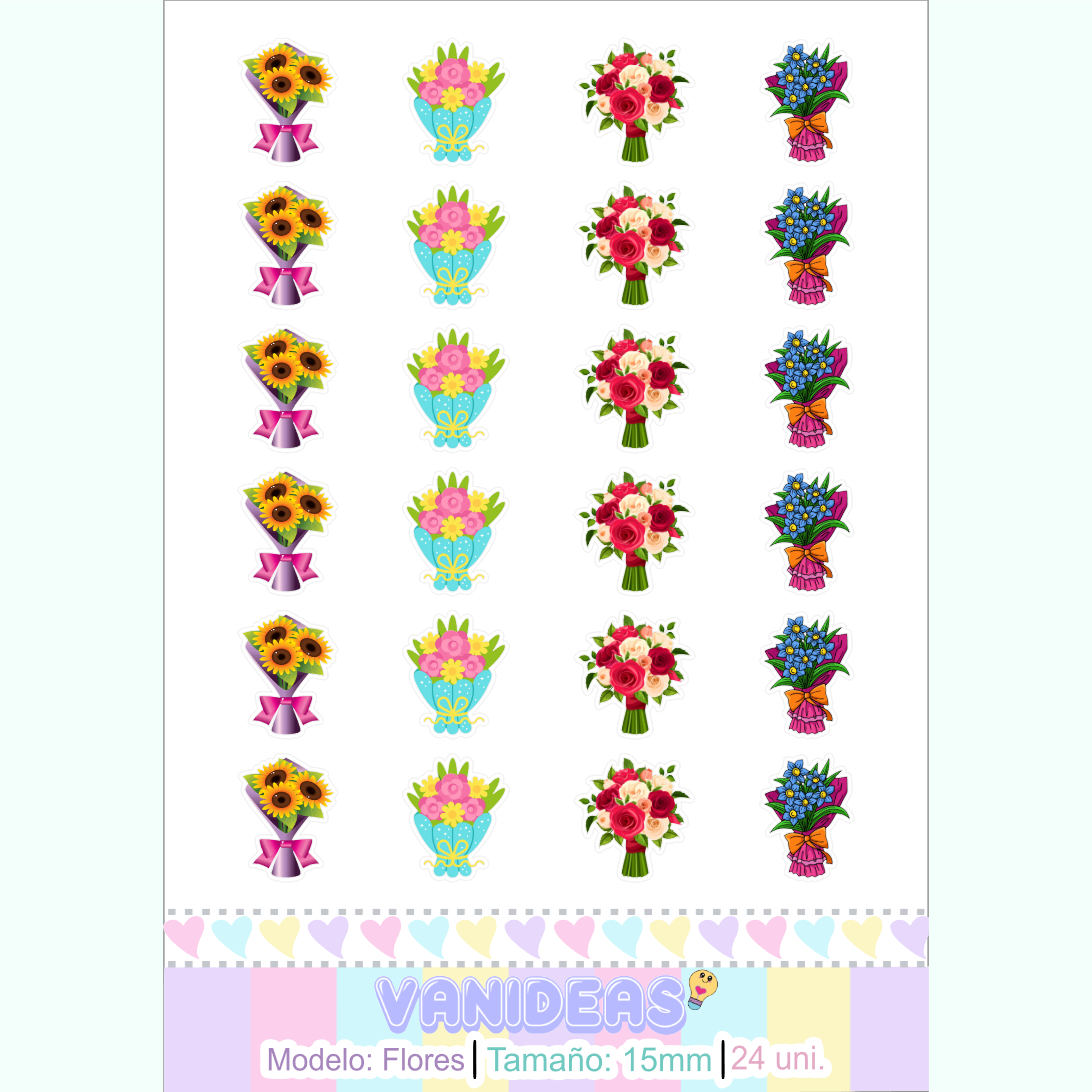 Sticker resinado - Flores