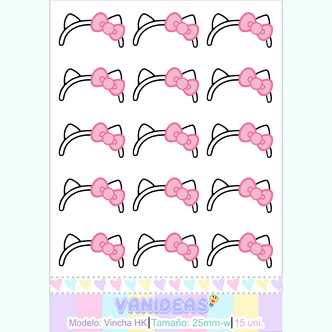 Sticker resinado - Hello Kitty Vincha rosa