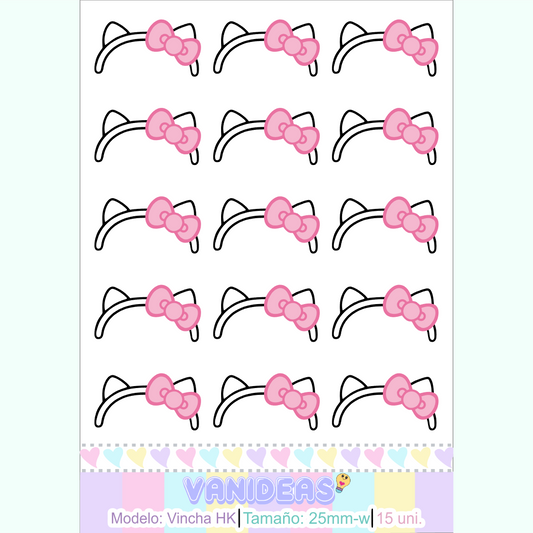 Sticker resinado - Hello Kitty Vincha rosa