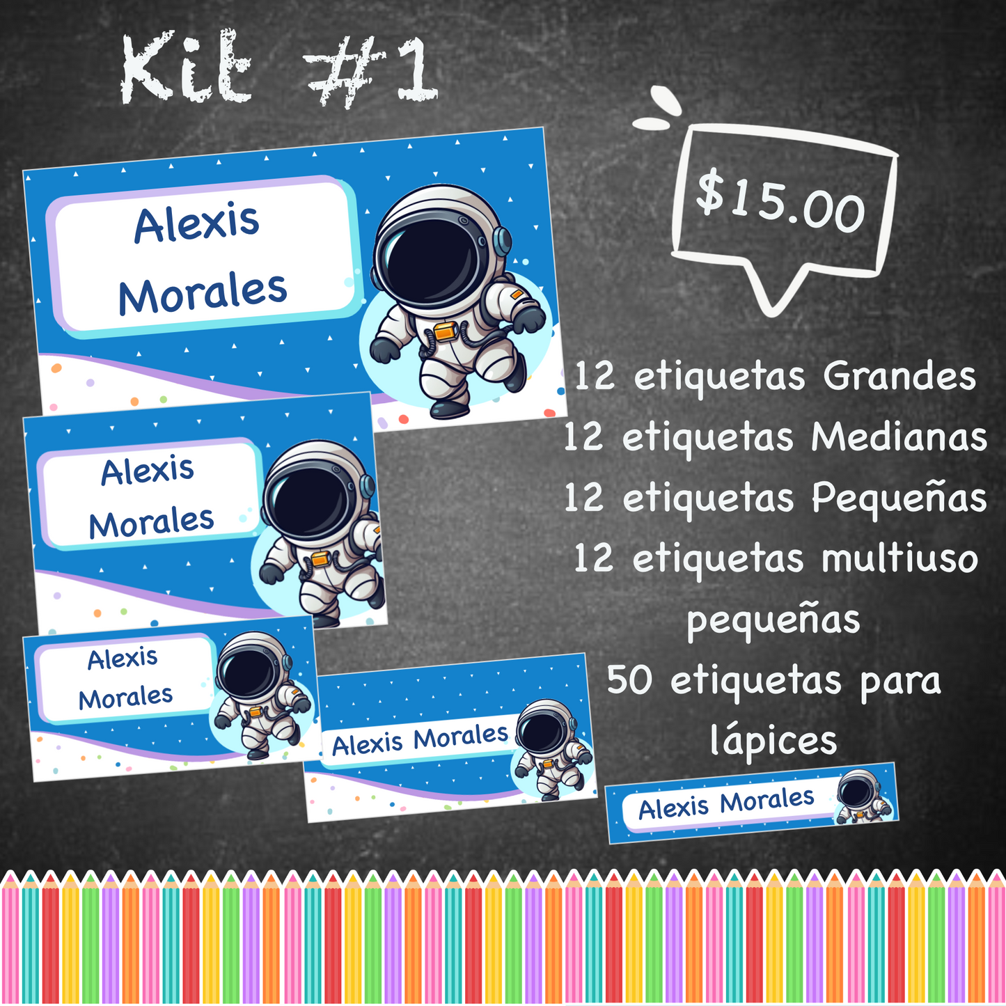 Etiquetas Escolares Kit 1