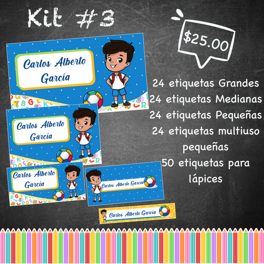 Etiquetas escolares kit 3