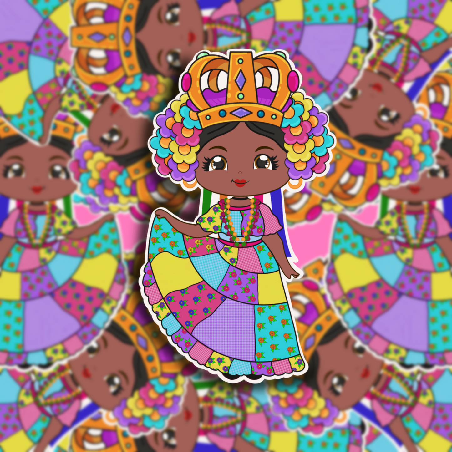 Die cut sticker - Pollera Congo