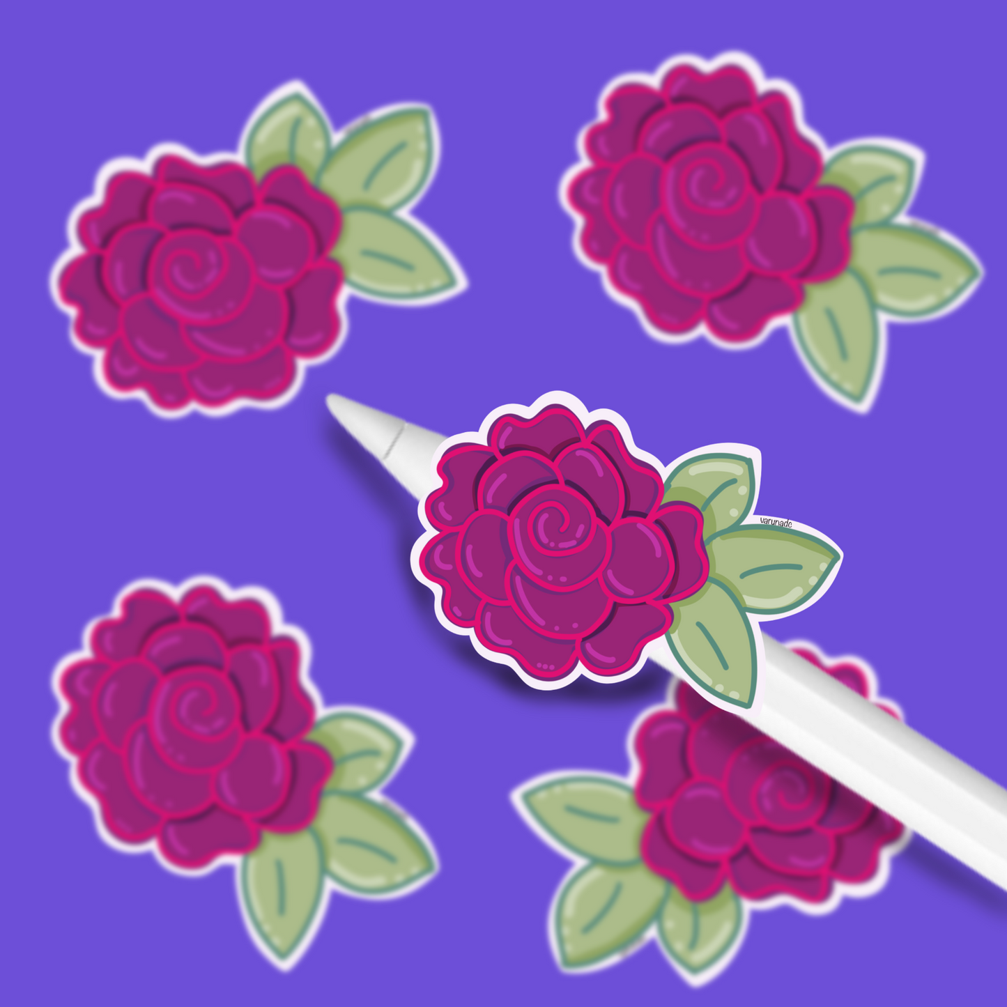 Die cut sticker - Dark rose