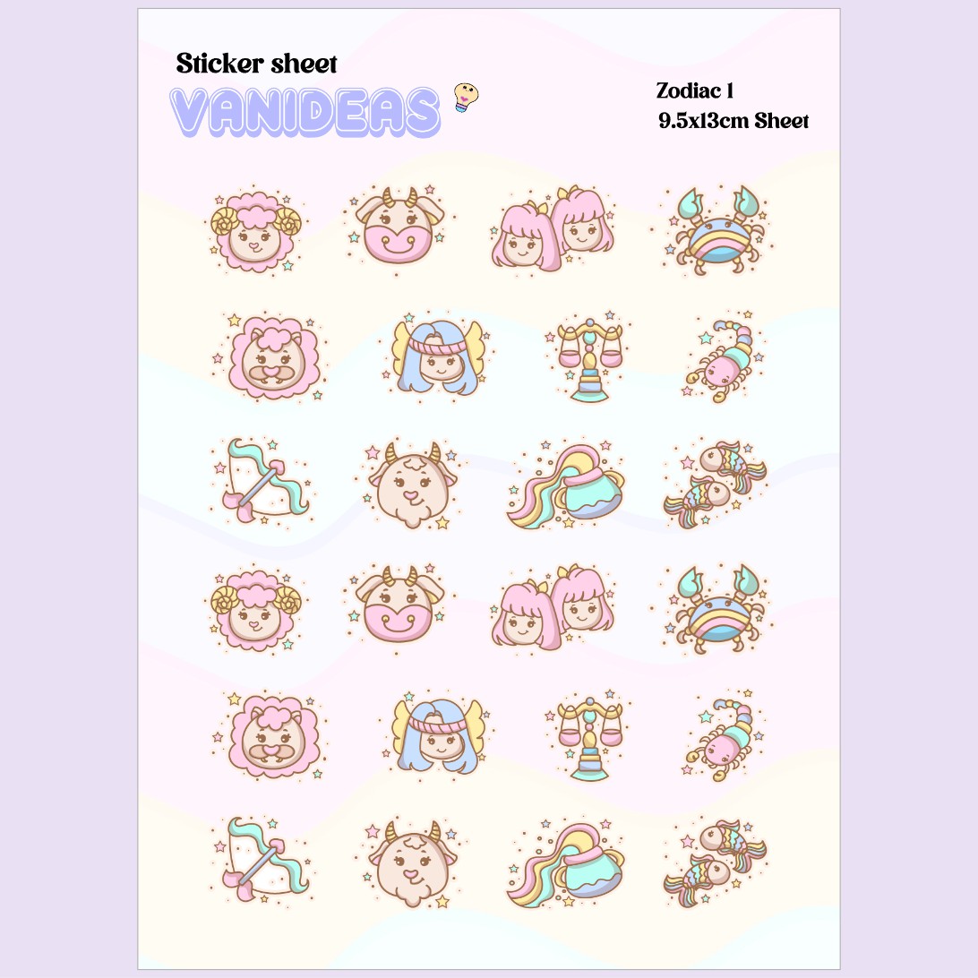 Sticker sheet M - Zodiac 1