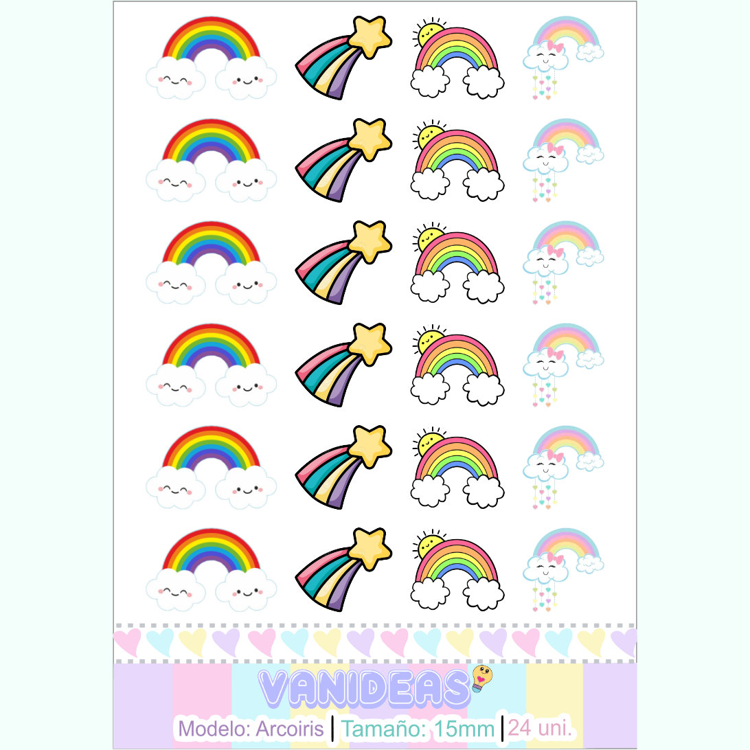 Sticker resinado - Arcoiris