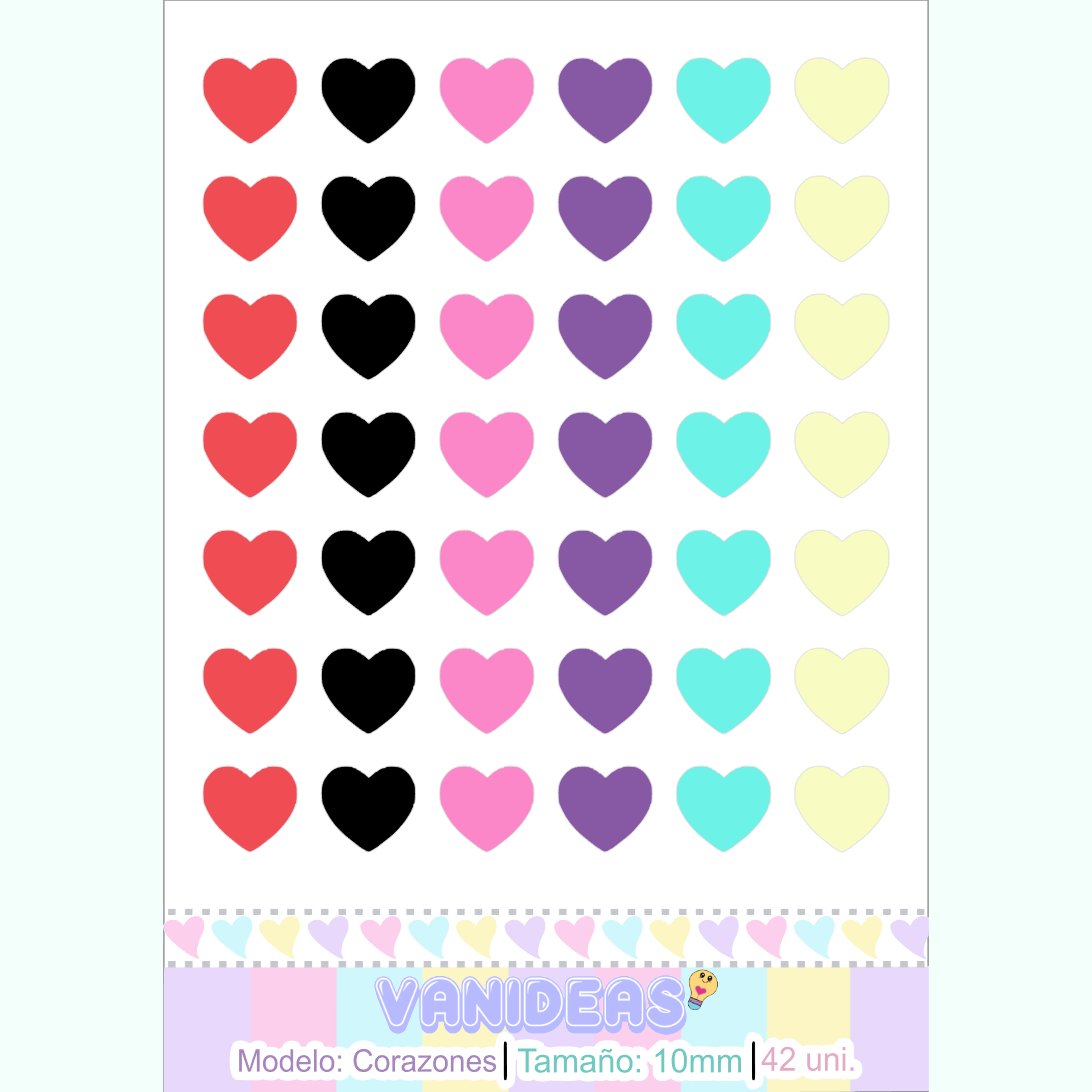 Sticker resinado - Corazones