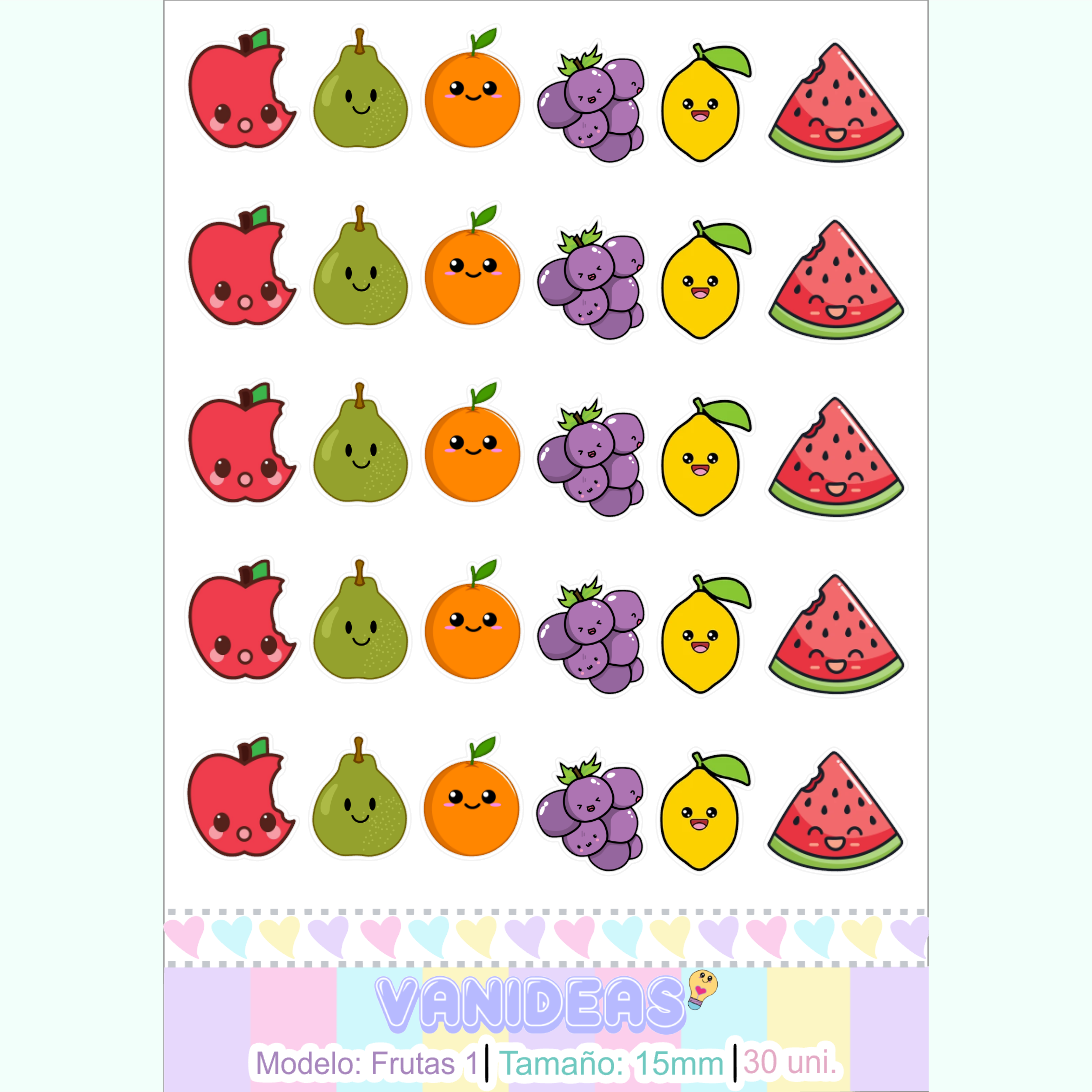 Sticker resinado - Frutas 1