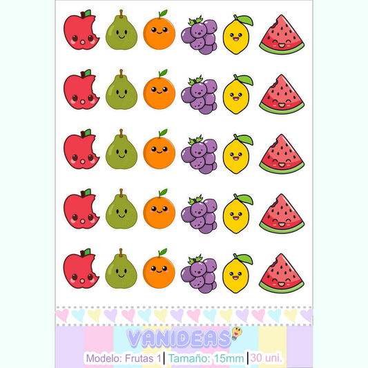 Sticker resinado - Frutas 1