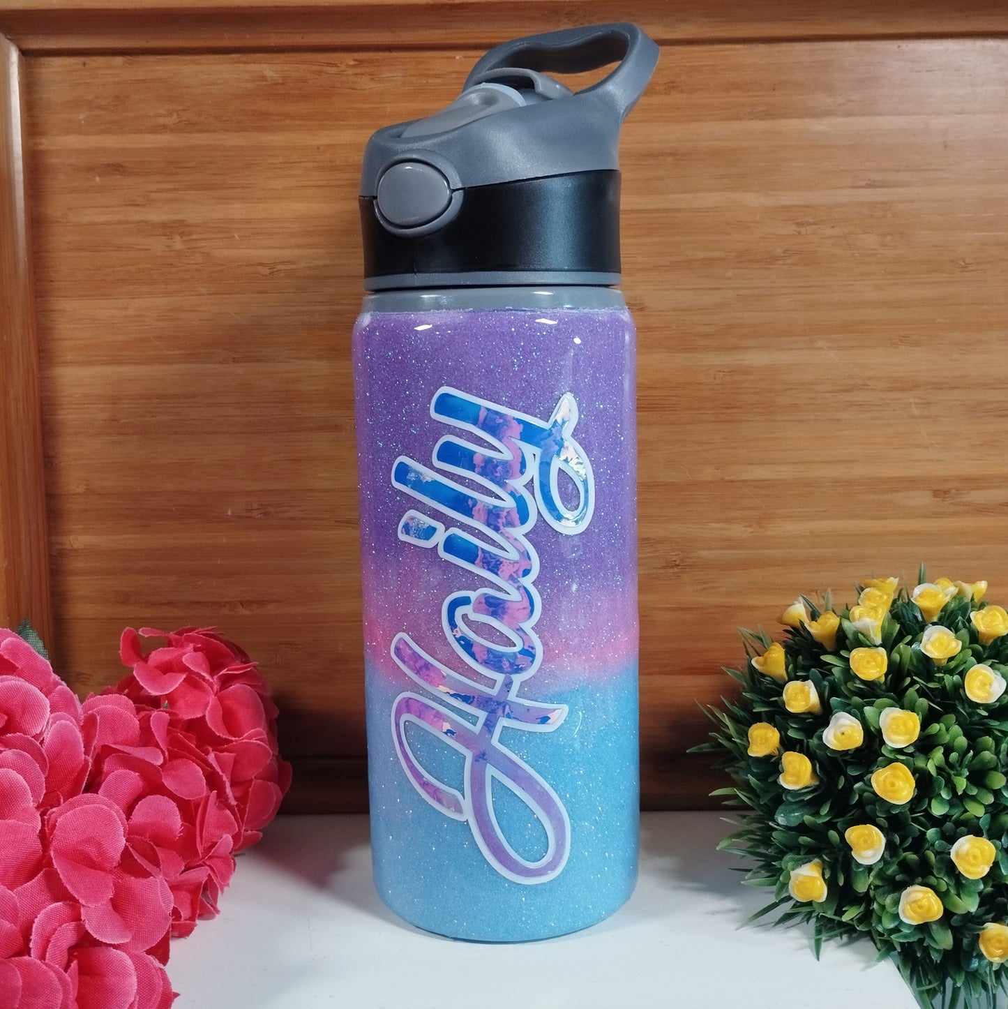 Botella 22oz de aluminio personalizada con escarchas