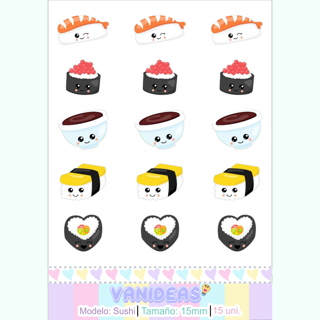 Sticker resinado - Sushi